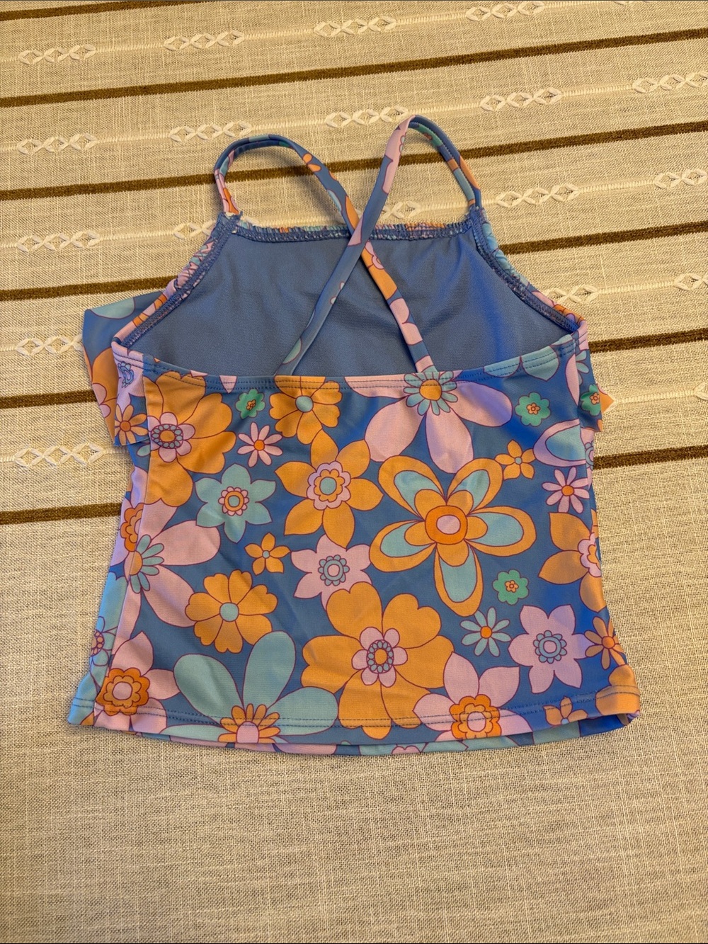 Floral Ruffle Tankini Size 6/6X - Picture 3 of 9